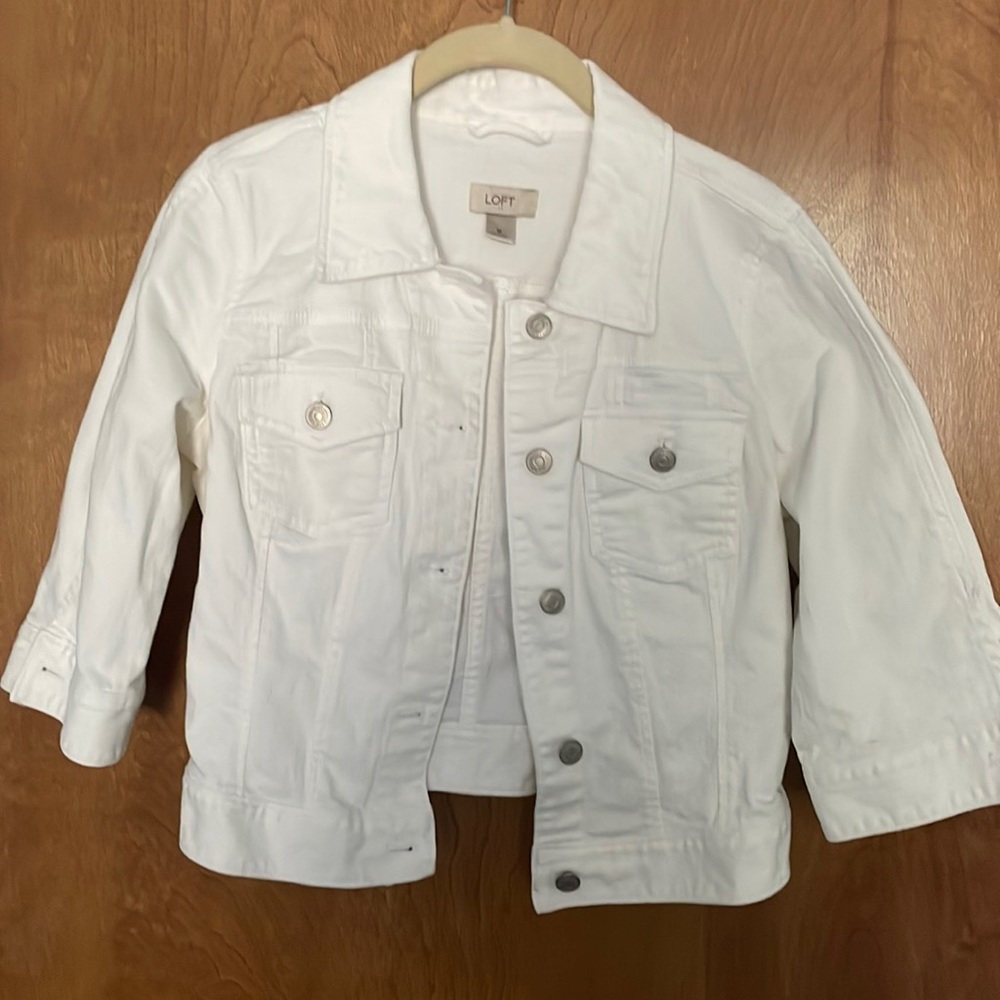 Loft white jean jacket